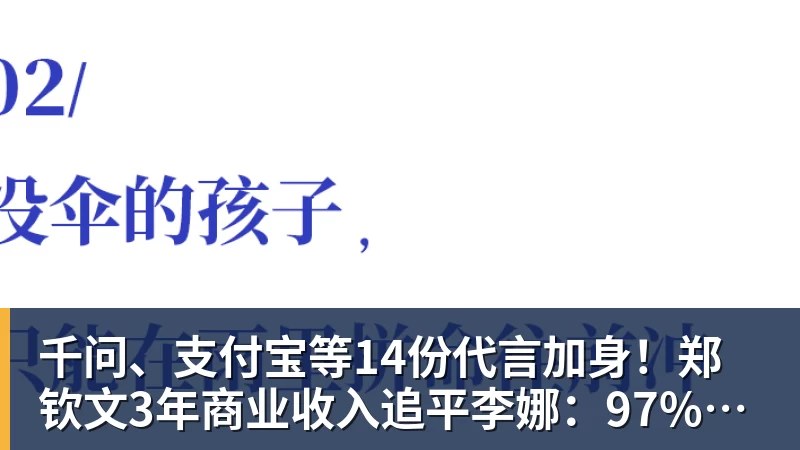 好博体育千问、支付宝等14份代言加身！郑钦文3年商业收入追平李娜：97%来自赞助商